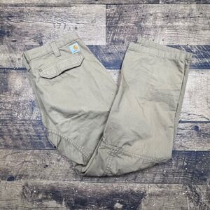 Carhartt Mens Relaxed Fit Force Cargo Pants Khaki 34x30 Cotton Work Utility